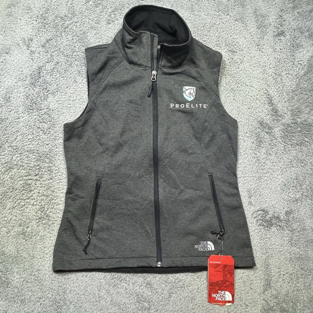 The North Face Vest Women's S Gray Ridgeline Full Zip Soft Shell Outdoor LOGO